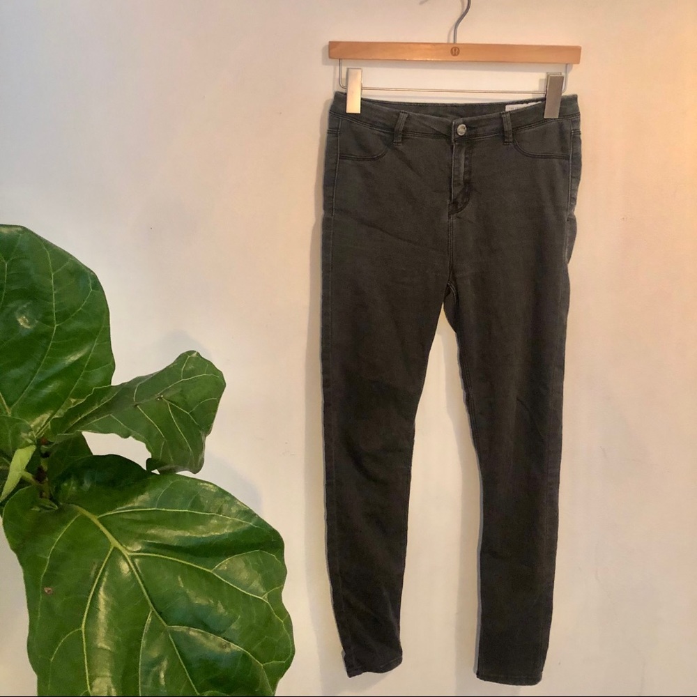 ZARA high waisted grey jeans